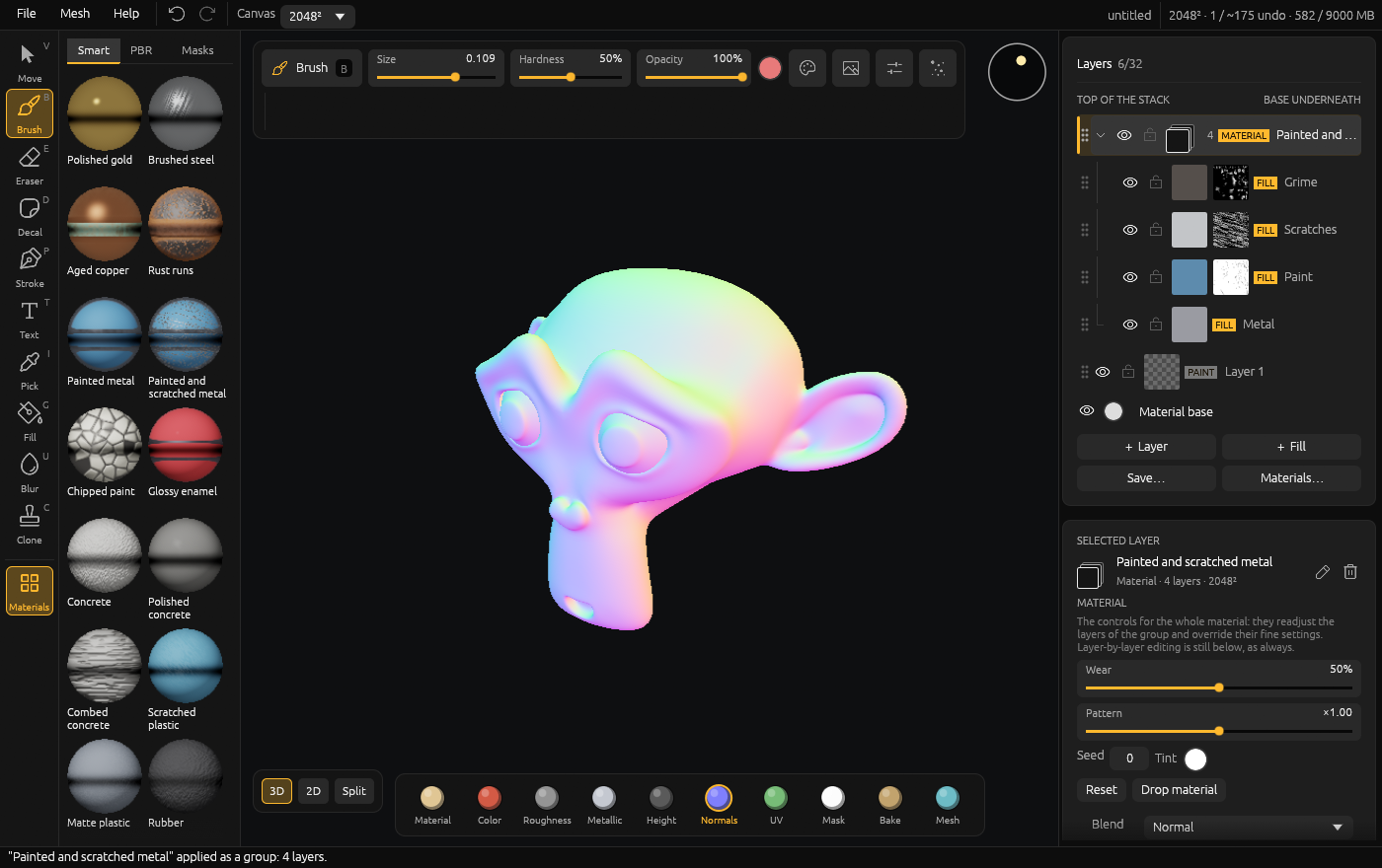 The normal map of the same model